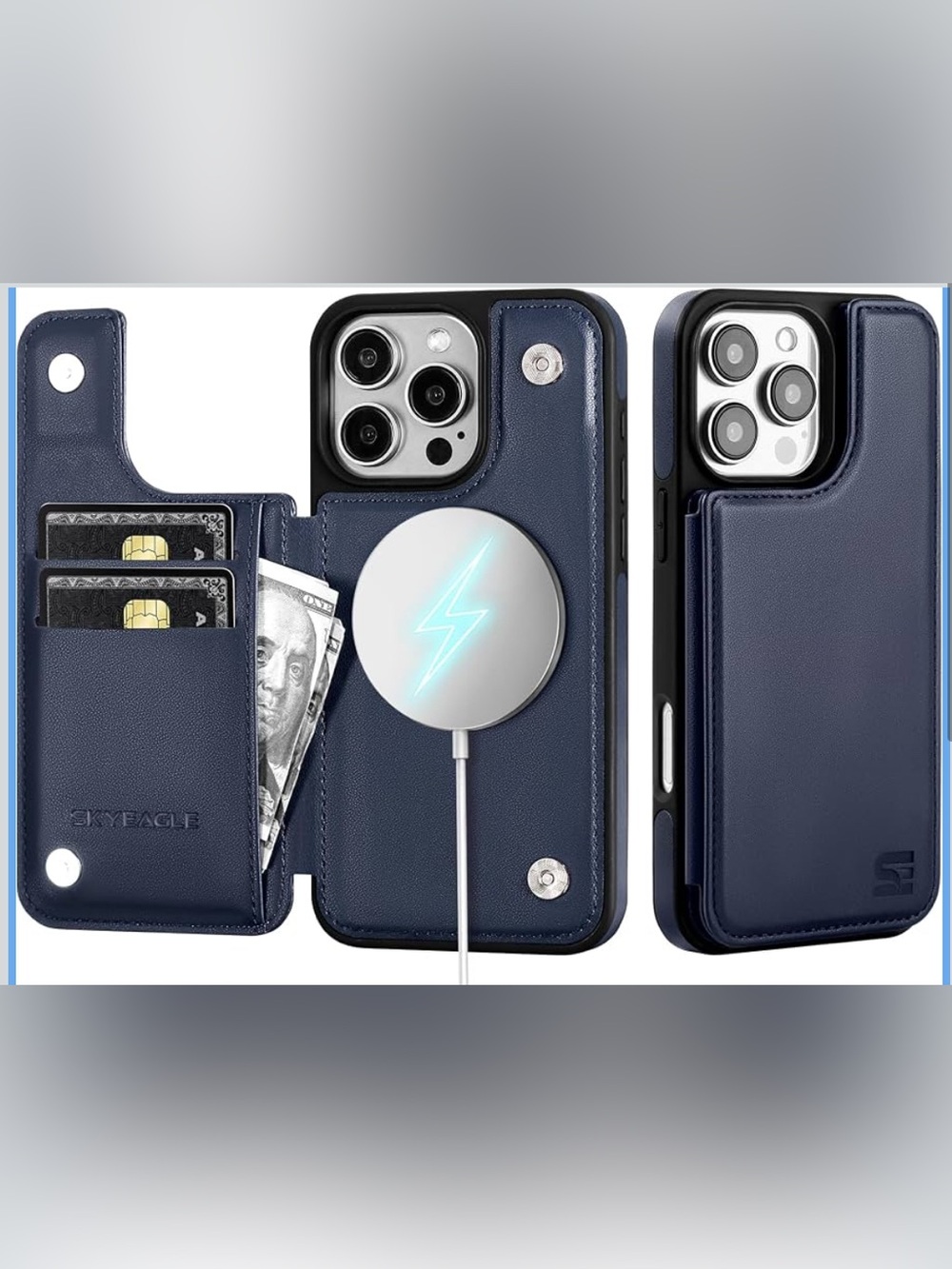 SkyEagle Compatible with Magsafe for iPhone 16 Pro Max Wallet Case w/Card Holder